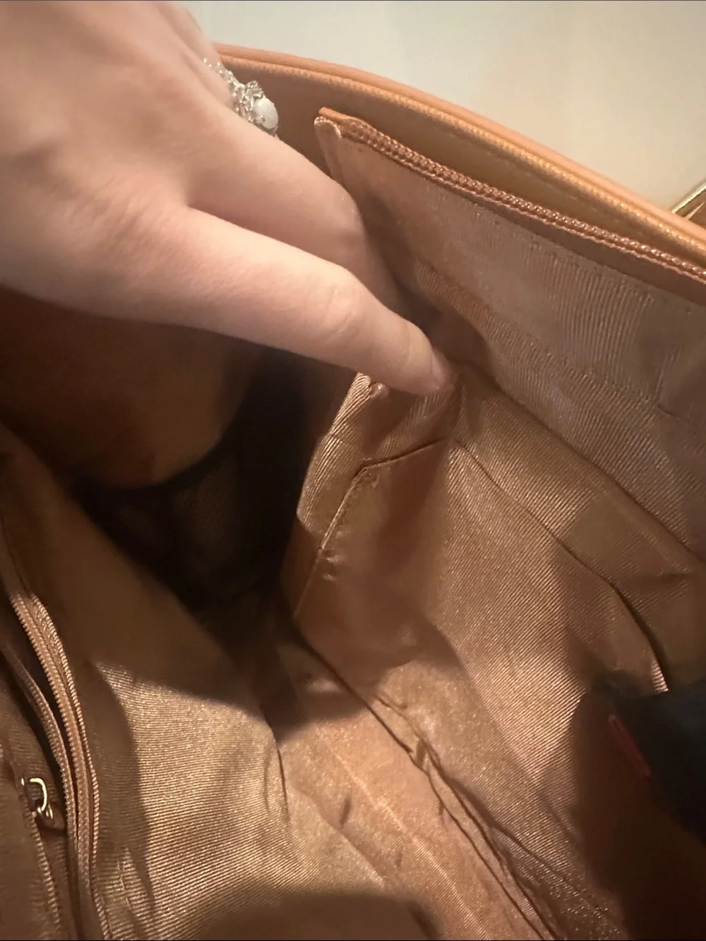 Structured Laptop Tote in Warm Tan